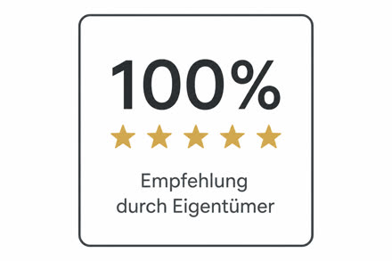 100 Prozent Empfehlung durch Eigentümer
